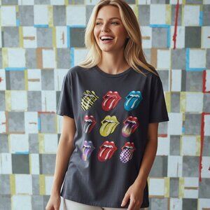 🧨FLASH SALE🧨Rolling Stones Vintage Graphic Tongue Logo Short Sleeve Band Tee
